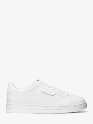 Keating Python Embossed Leather Sneaker in OPTIC WHITE | Michael Kors