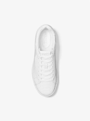 Keating Python Embossed Leather Sneaker in OPTIC WHITE | Michael Kors