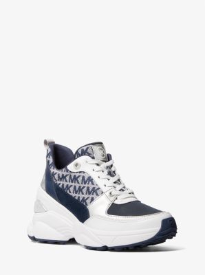 Mickey Logo Jacquard and Canvas Trainer Michael Kors Canada [CA]