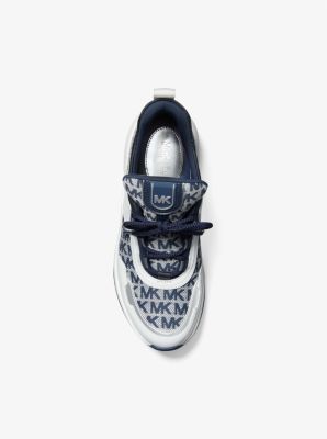 Olympia Logo Jacquard and Leather Trainer
