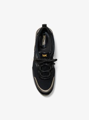 Pippin Logo and Leather Trainer