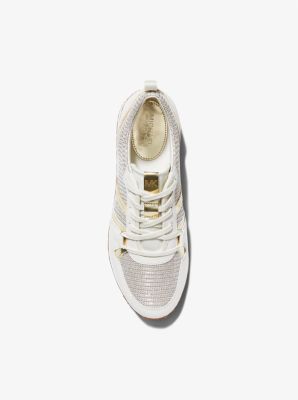 Dash Glitter Chain Mesh and Leather Trainer | Michael Kors