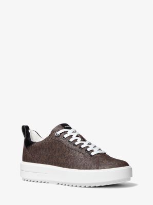 Michael Kors Emmett Strap Logo Print Lace-Up Platform Sneakers