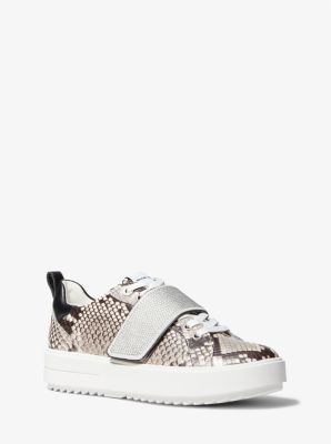 Michael Kors Emmett Strap Logo Print Lace-Up Platform Sneakers