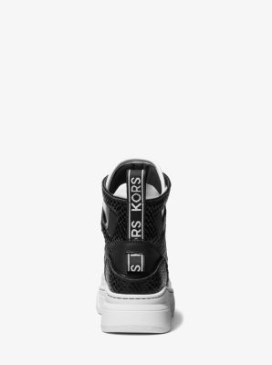 michan☆ Matson Mixed-Media Logo Tape High-Top Sneaker | Michael Kors
