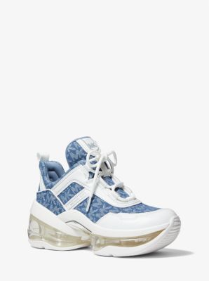 michael kors olympia logo jacquard trainer