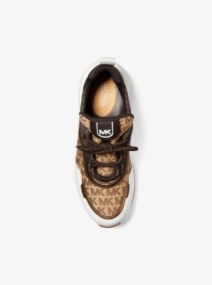 Michael kors olympia logo jacquard sale trainer