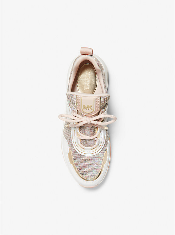 Olympia Glitter Chain-Mesh and Leather Trainer image number 2