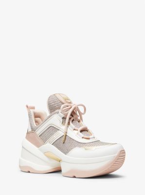 Keaton Chain-Mesh and Leather Sneaker | Michael Kors