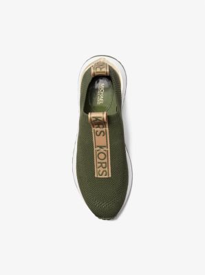 Bodie Logo Tape Stretch Knit Slip-On Trainer | Michael Kors Canada