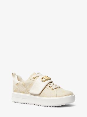 Michael kors cortlandt cheap embellished leather platform trainer