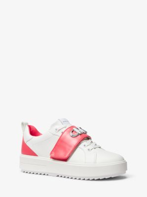 Zweifarbiger Sneaker Emmett aus Leder mit Logodetail in GERANIE | Michael Kors