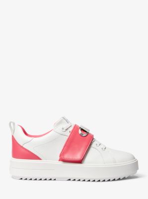 Zweifarbiger Sneaker Emmett aus Leder mit Logodetail in GERANIE | Michael Kors