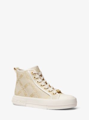 Michael kors sneakers hot sale gold and white