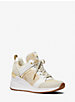 Georgie Metallic Empire Logo Jacquard and Leather Trainer image number 0