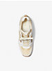 Georgie Metallic Empire Logo Jacquard and Leather Trainer image number 3