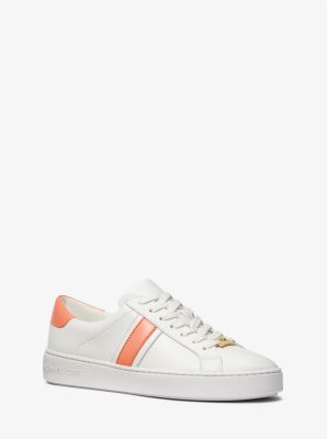 Irving Leather Stripe Sneaker in APRICOT | Michael Kors