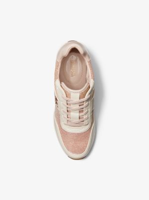 Mabel Striped Glitter Chain-Mesh Trainer image number 2