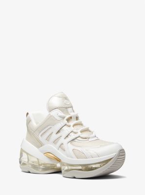 Olympia Sport Extreme Leather and Metallic Canvas Trainer image number 0