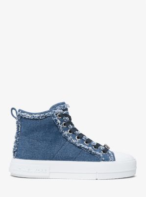 Evy Frayed Denim High-Top Sneaker | Michael Kors