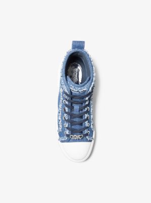 Evy Frayed Denim High-Top Sneaker | Michael Kors