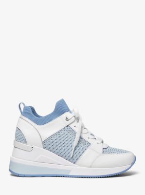 Sneaker Georgie aus Leder und strukturiertem Strick image number 1