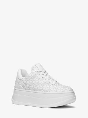 Shop Michael Kors Hayes Empire Signature Logo Platform Sneaker In White