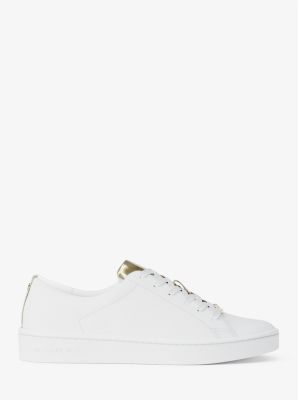 Keaton Metallic and Leather Sneaker in PALE GOLD | Michael Kors