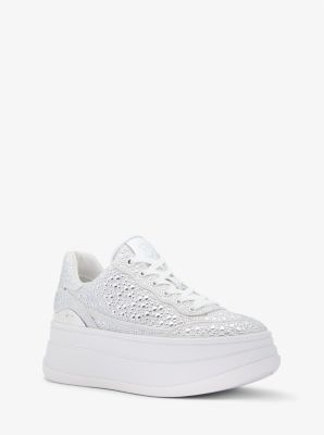 Hayes Studded Linen Blend Platform Sneaker