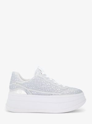 Hayes Studded Linen Blend Platform Sneaker