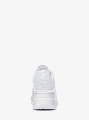 Hayes Studded Linen Blend Platform Sneaker