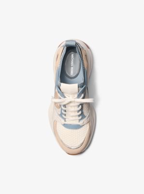 Zuma Color-Block Leather and Mesh Trainer