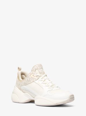 MK Sneaker Bowie Aus Signature-Logostoff Und Mesh - Natur