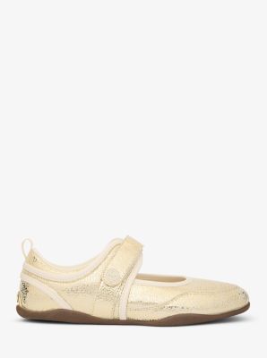 Kyler Crackled Metallic Leather Slip-On Trainer