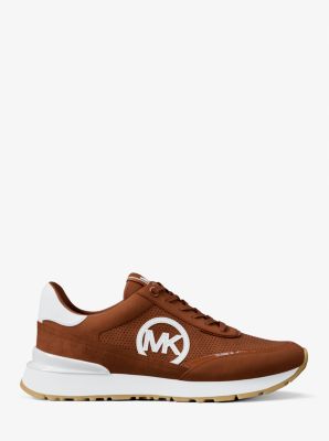 Sneaker Nova in pelle scamosciata traforata in CUOIO | Michael Kors