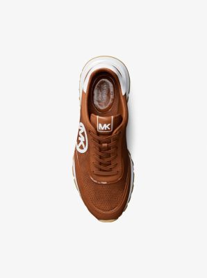 Sneaker Nova in pelle scamosciata traforata in CUOIO | Michael Kors