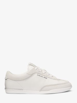Nolan Suede and Leather Sneaker in OPTIC WHITE | Michael Kors
