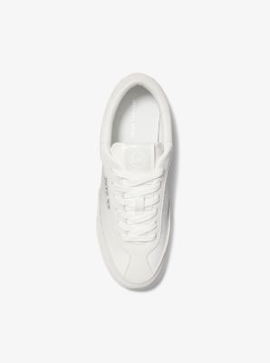 Nolan Suede and Leather Sneaker in OPTIC WHITE | Michael Kors