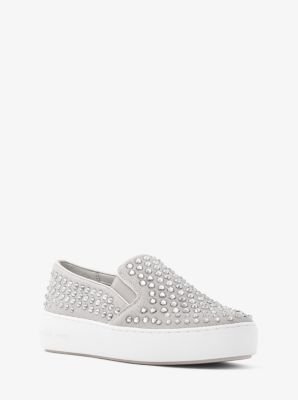 michael kors white slip on shoes