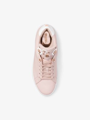 Michael michael kors allie floral appliqué leather on sale sneaker