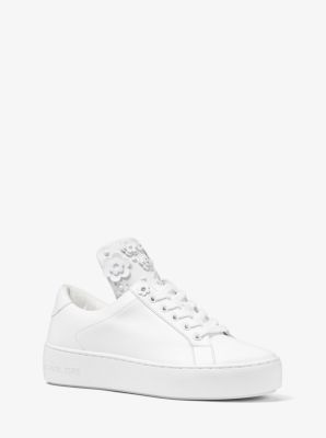 michael kors white sneakers with flowers