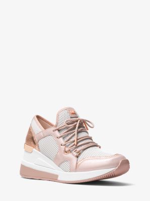 rose gold michael kors tennis shoes