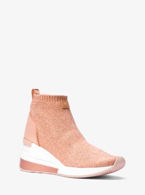michael kors skyler metallic knit sneaker