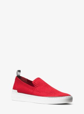 michael kors red slip on sneakers