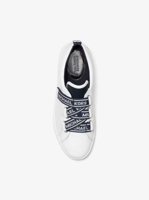 michael kors casey logo tape leather sneaker