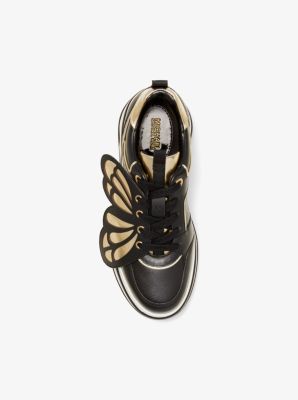 michael kors felicia leather platform trainer