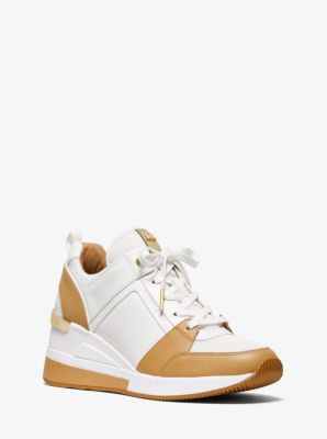 georgie denim and leather trainer