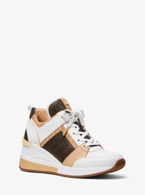 Georgie Logo and Leather Trainer | Michael Kors