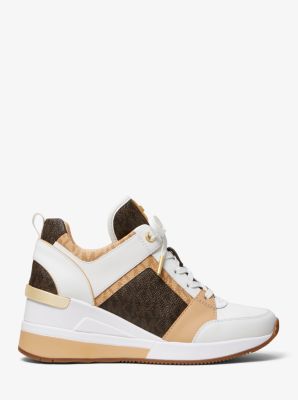 Georgie Logo and Leather Trainer