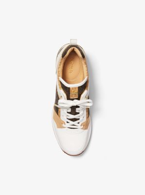 Georgie Logo and Leather Trainer